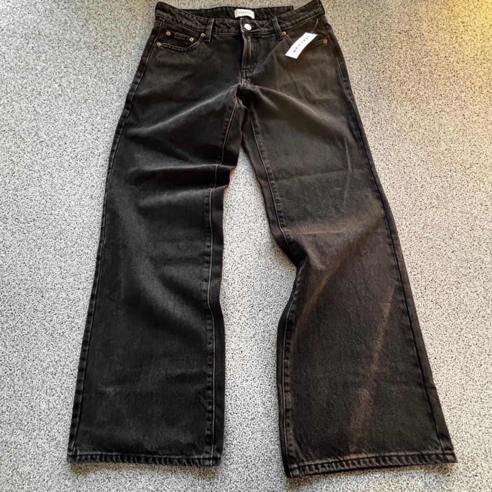 PacSun Zoe Low Rise Girlfriend Jeans Women 27 Black Wide Leg NWT Grunge Gorpcore